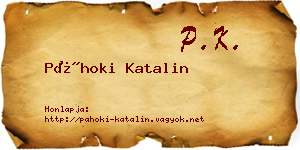 Páhoki Katalin névjegykártya